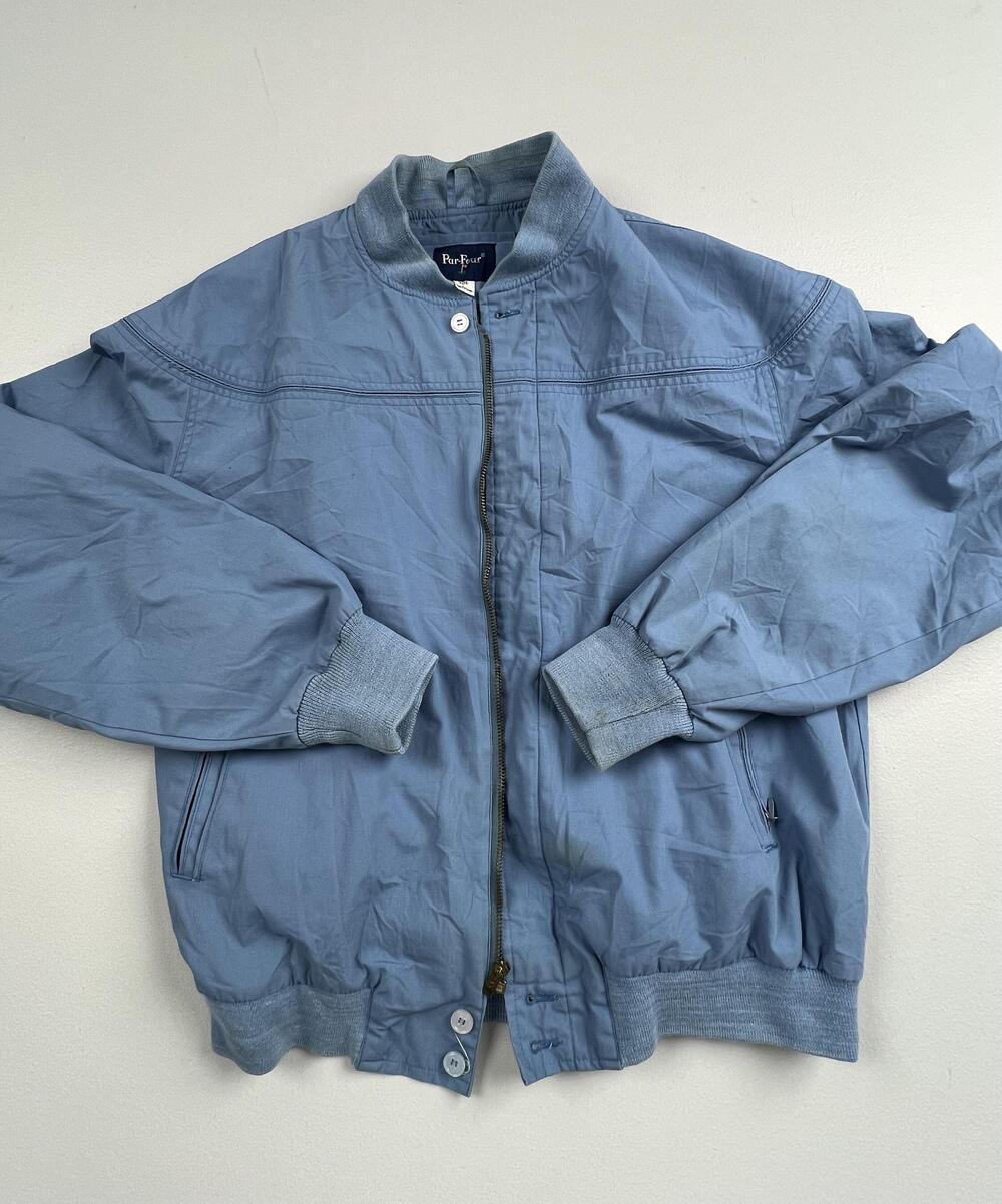 Vintage Par-Four Jacket Mens Large Blue Bomber Full Zip Golf Lined Casual 90s